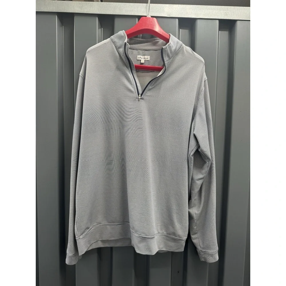 Peter Millar Pullover Mens Size XL‎ Crown Perth Performance 1/4 Zip Blue Striped
